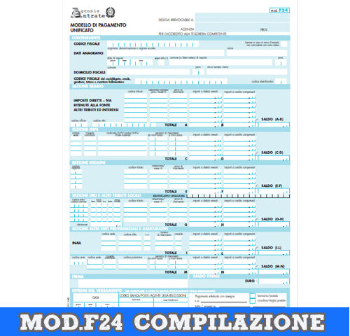 I.M.U. Compilare modello F24